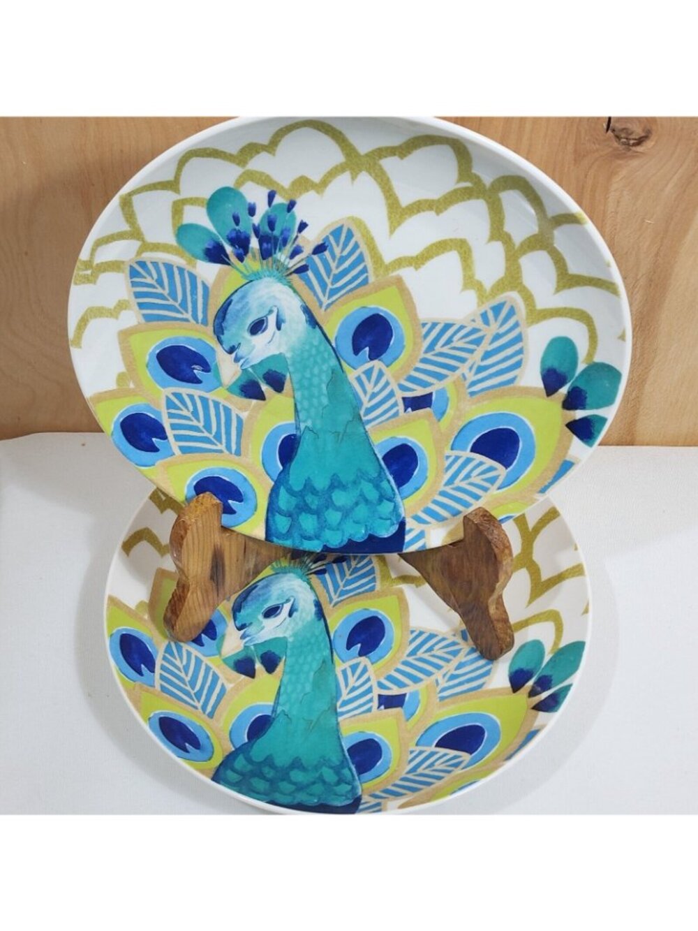 Stephanie Ryan Pavo Peacock Salad Plate 8" Ceramic Dinnerware 2014 - Picture 5 of 9
